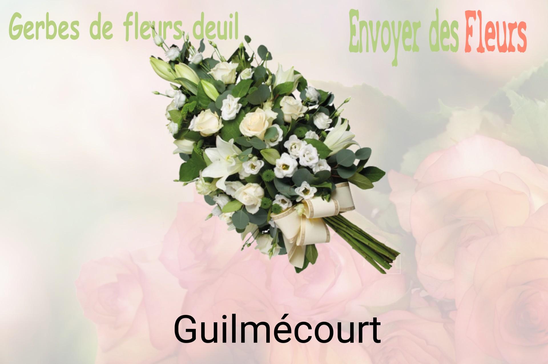 Gerbe de fleurs de deuil livrée à Guilmécourt